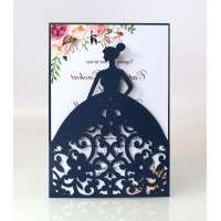 2020 Invitation Card Wedding Card Design Laser Cut Beautiful Girl Pink Card